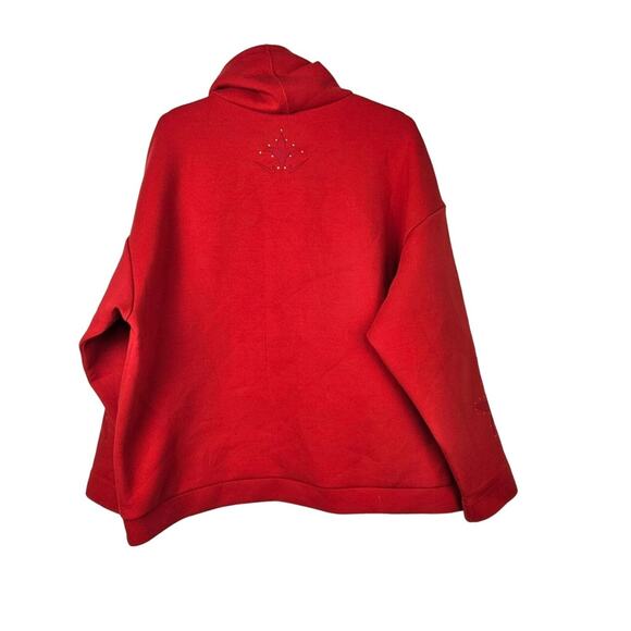 Nike Womens Dri Fit Funnel Neck Sweater Size L Red Pullover Floral Stud Boutique - Picture 9 of 12